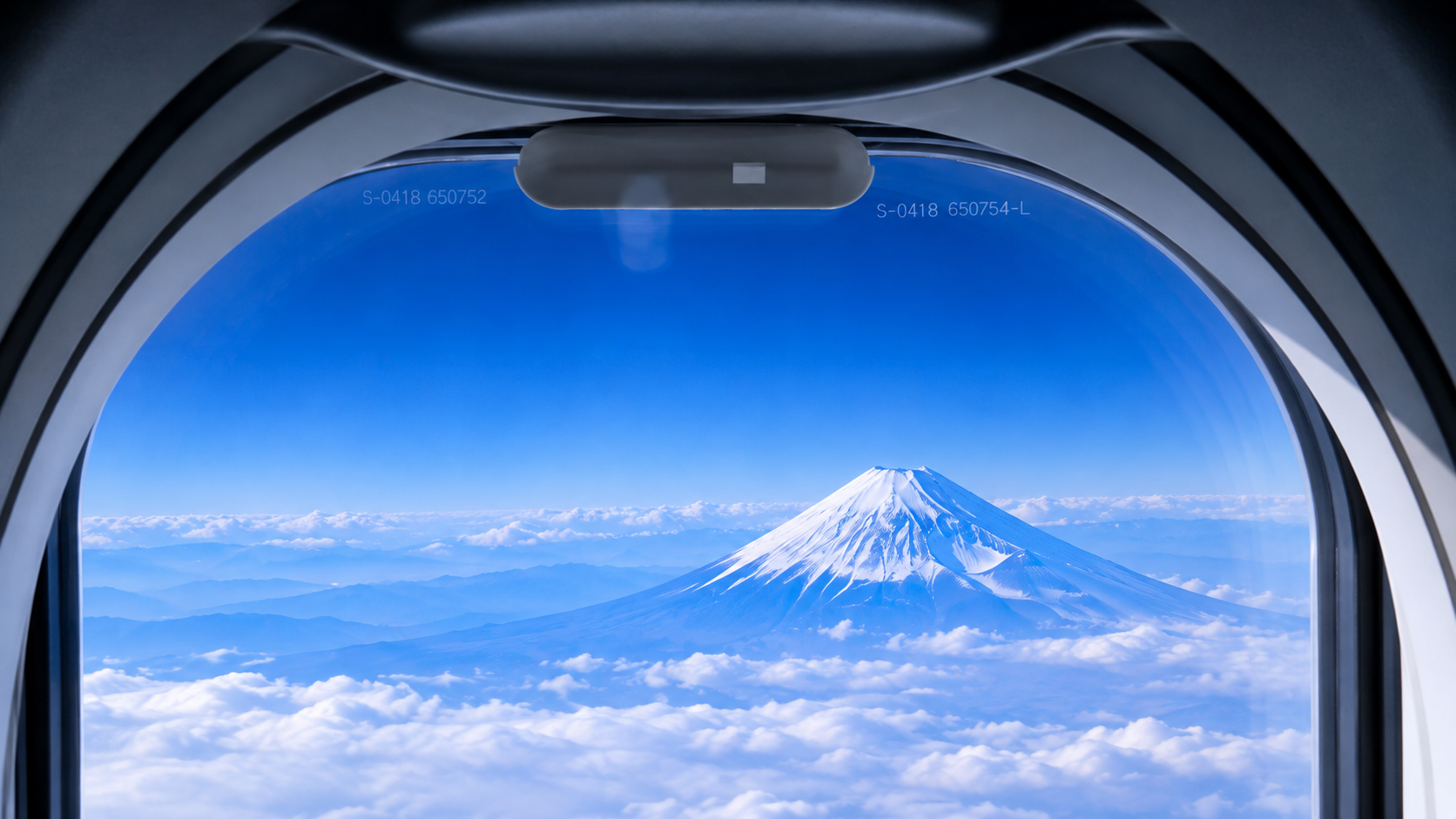 fuji from airplane window